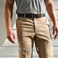 Prime Poplin Trouser in Dark Khaki, Size 34 Short Rise (Regent Plain Front) by Berle