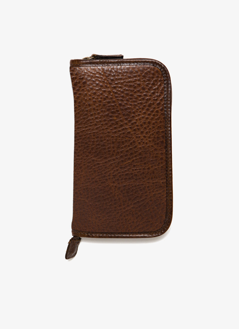 Shearling Lined Accessories Case in Titan Milled Brown by Moore & Giles