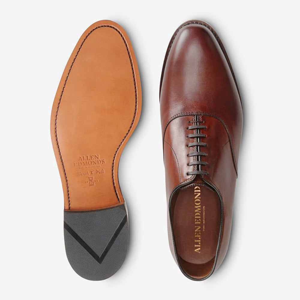 Carlyle Plain-Toe Oxford Dress Shoe in Chili Leather by Allen Edmonds