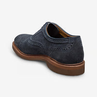 Strand Verse Cap-Toe Oxford Dress Shoe with Perf Detailing in Navy Suede by Allen Edmonds