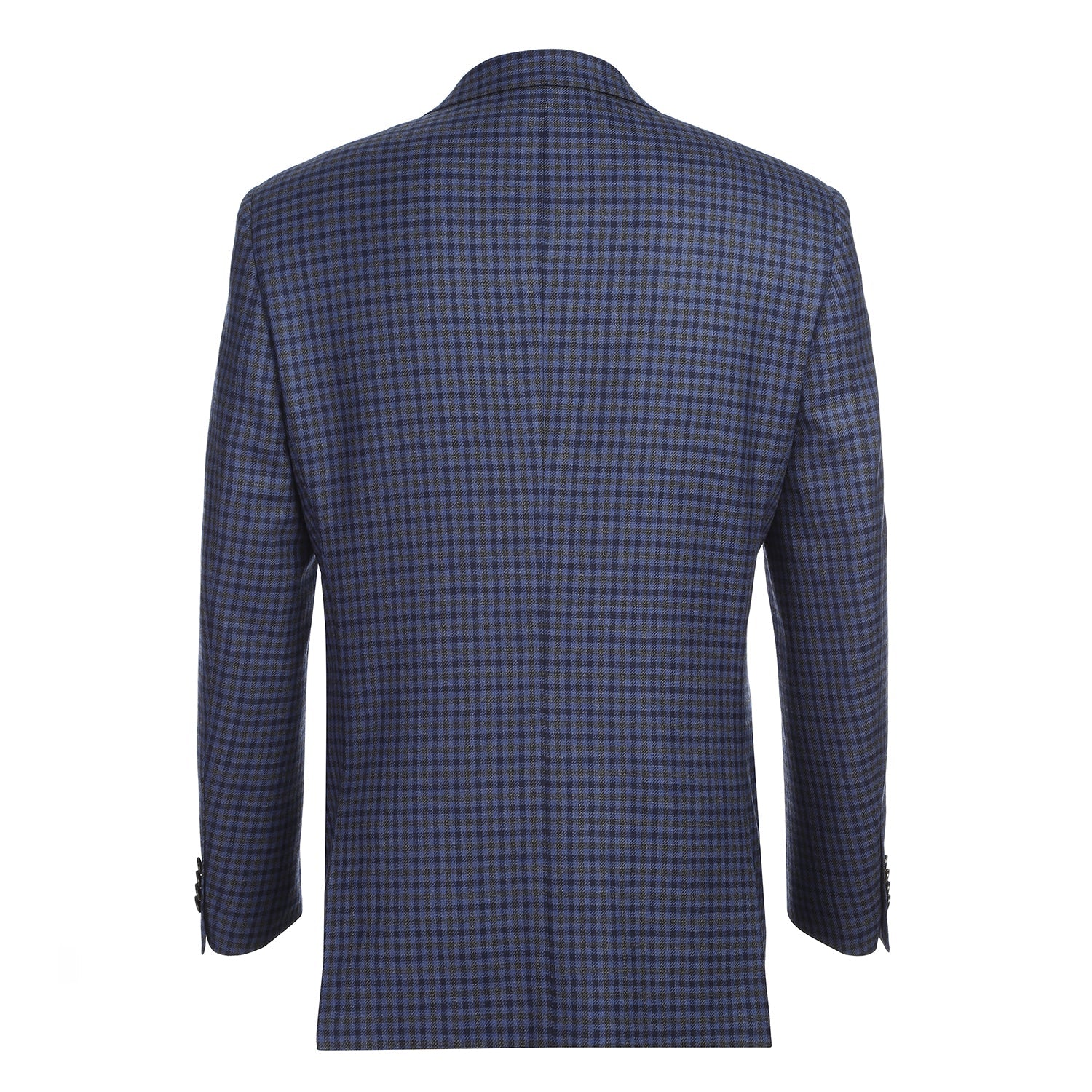 Wool Blend CLASSIC FIT Blazer in Blue and Grey Check (Short, Regular, and Long Available) by Renoir