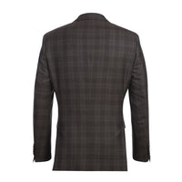 Wool Stretch Single Breasted SLIM FIT Suit in Brown Check (Short, Regular, and Long Available) by English Laundry