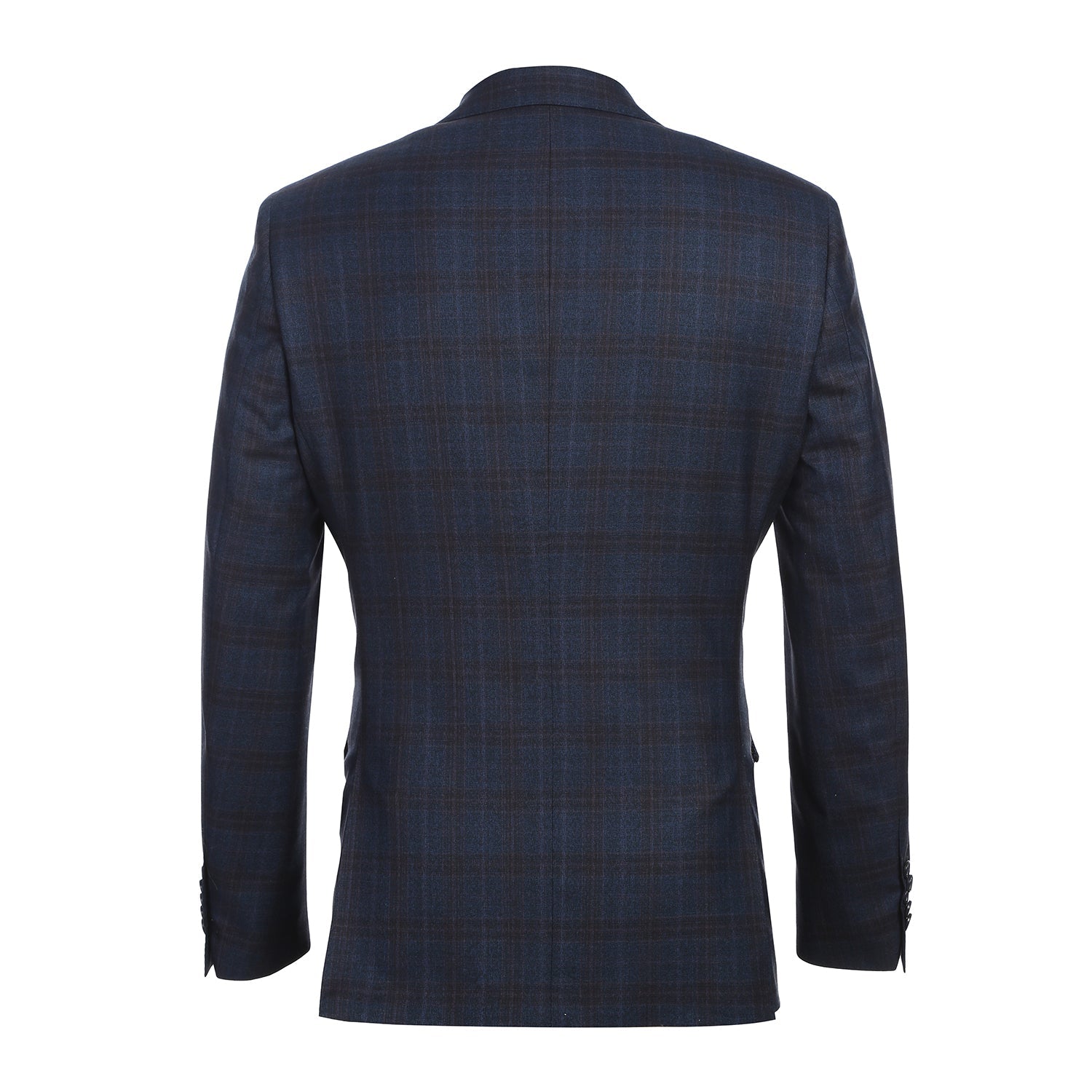 Wool Stretch Single Breasted SLIM FIT Suit in Dark Blue and Burgundy Check (Short, Regular, and Long Available) by English Laundry