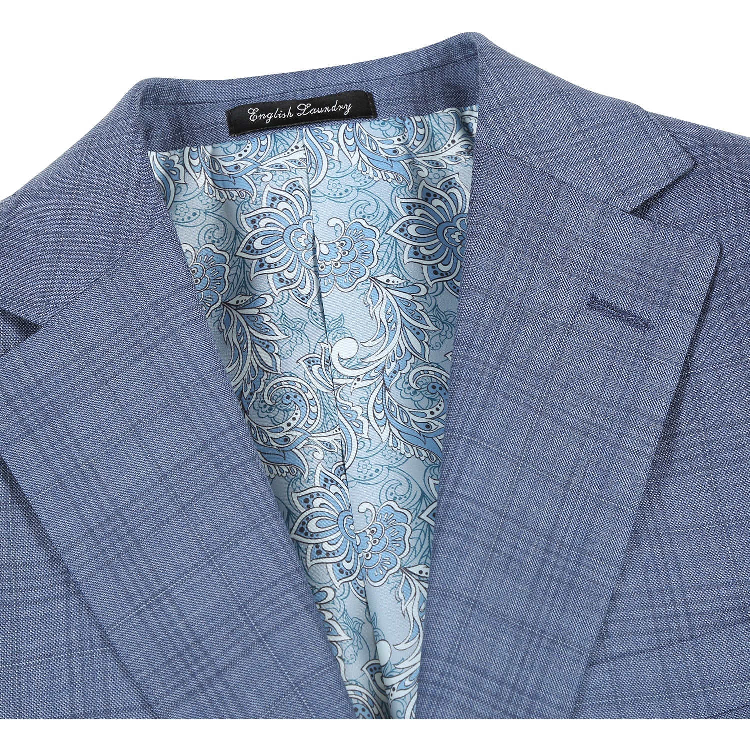 Wool Stretch Single Breasted SLIM FIT Suit in Ink Blue Check (Short, Regular, and Long Available) by English Laundry