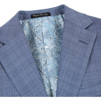 Wool Stretch Single Breasted SLIM FIT Suit in Ink Blue Check (Short, Regular, and Long Available) by English Laundry