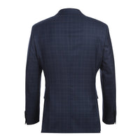 Wool Stretch Single Breasted SLIM FIT Suit in Blue Check (Short, Regular, and Long Available) by English Laundry