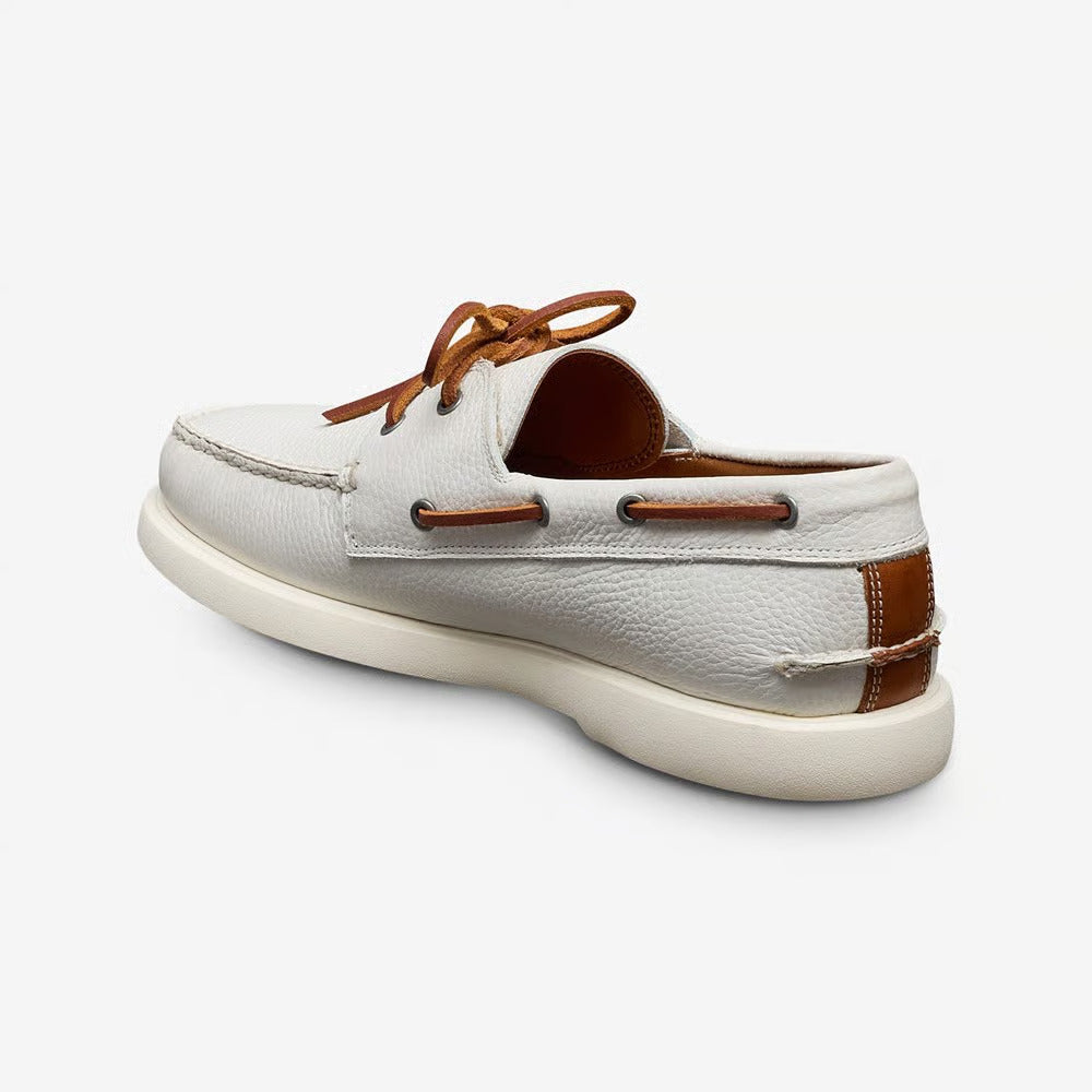 Panama Boat Shoe in White Weatherproof Leather by Allen Edmonds