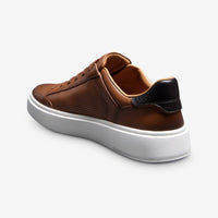 Oliver Slip-On Stretch-Lace Sneaker in Luggage Tan Leather by Allen Edmonds