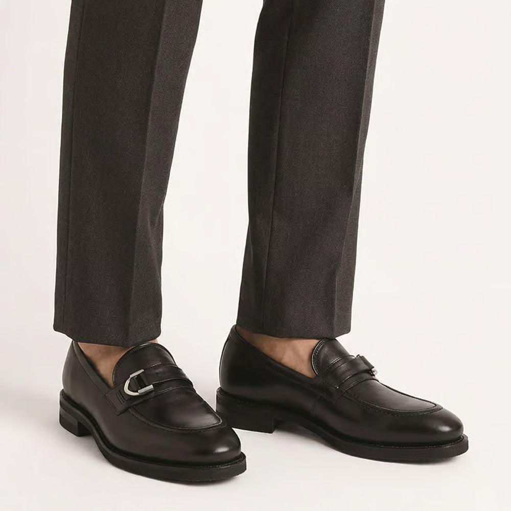 Rollins Dress Buckle Loafer in Black Leather by Allen Edmonds