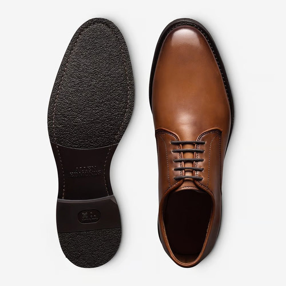 Ramsey Plain-Toe Derby Dress Shoe in Walnut Leather by Allen Edmonds