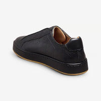 Banks Court Slip-On Stretch-Lace Sneaker in Black Leather by Allen Edmonds