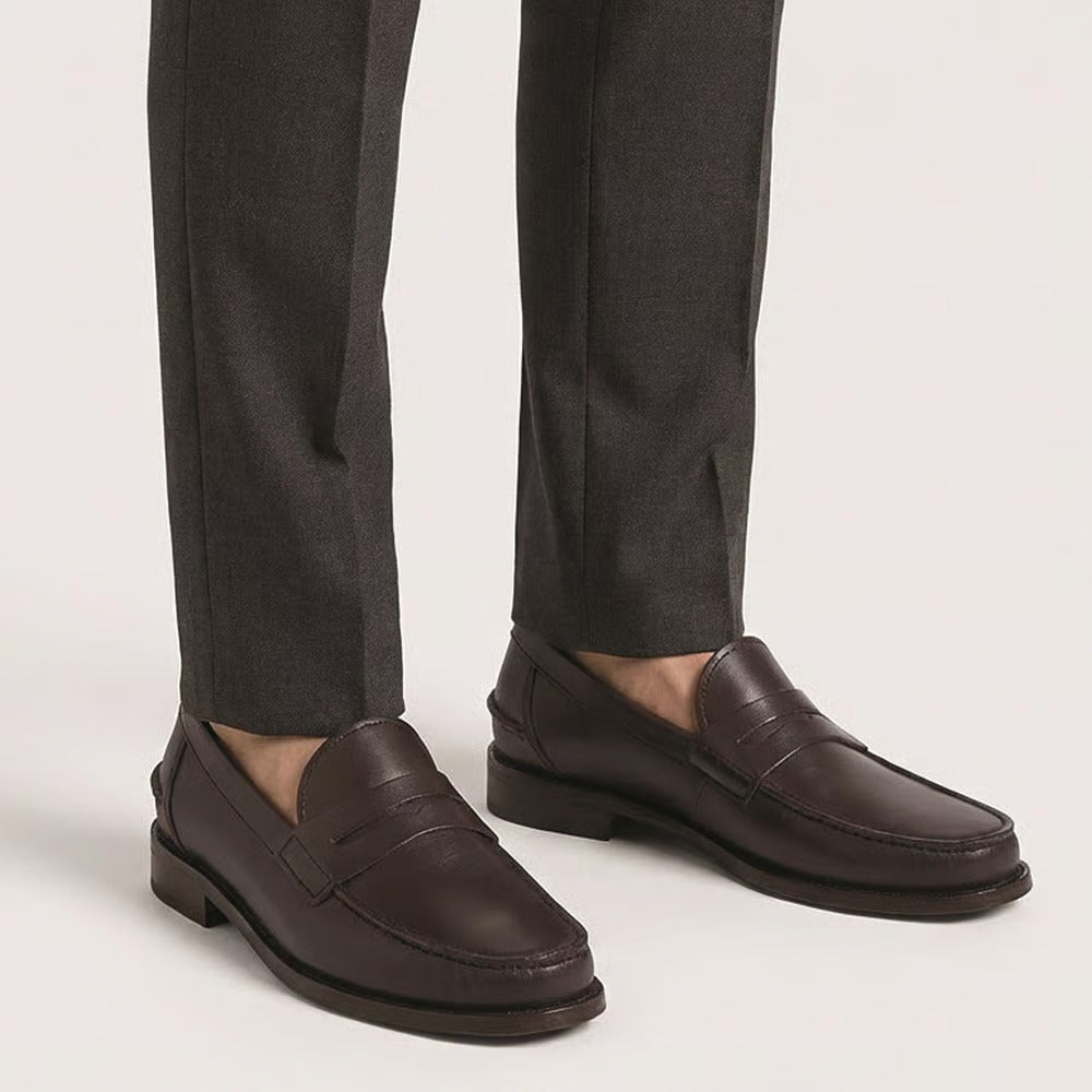 Sorrento Moccasin-Style Penny Loafer in Burgundy Leather by Allen Edmonds