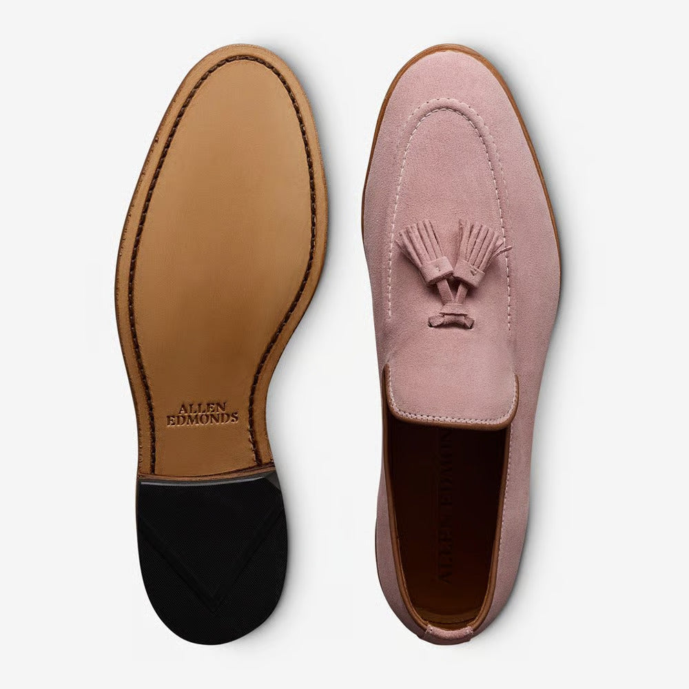 Randolph Tassel Loafer in Light Pink Suede by Allen Edmonds
