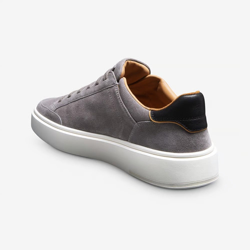 Oliver Slip-On Stretch-Lace Sneaker in Grey Suede by Allen Edmonds