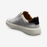 Oliver Slip-On Stretch-Lace Sneaker in White Leather by Allen Edmonds