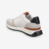 Lawson Lace-Up Sneaker in White Leather with Suede Accents by Allen Edmonds