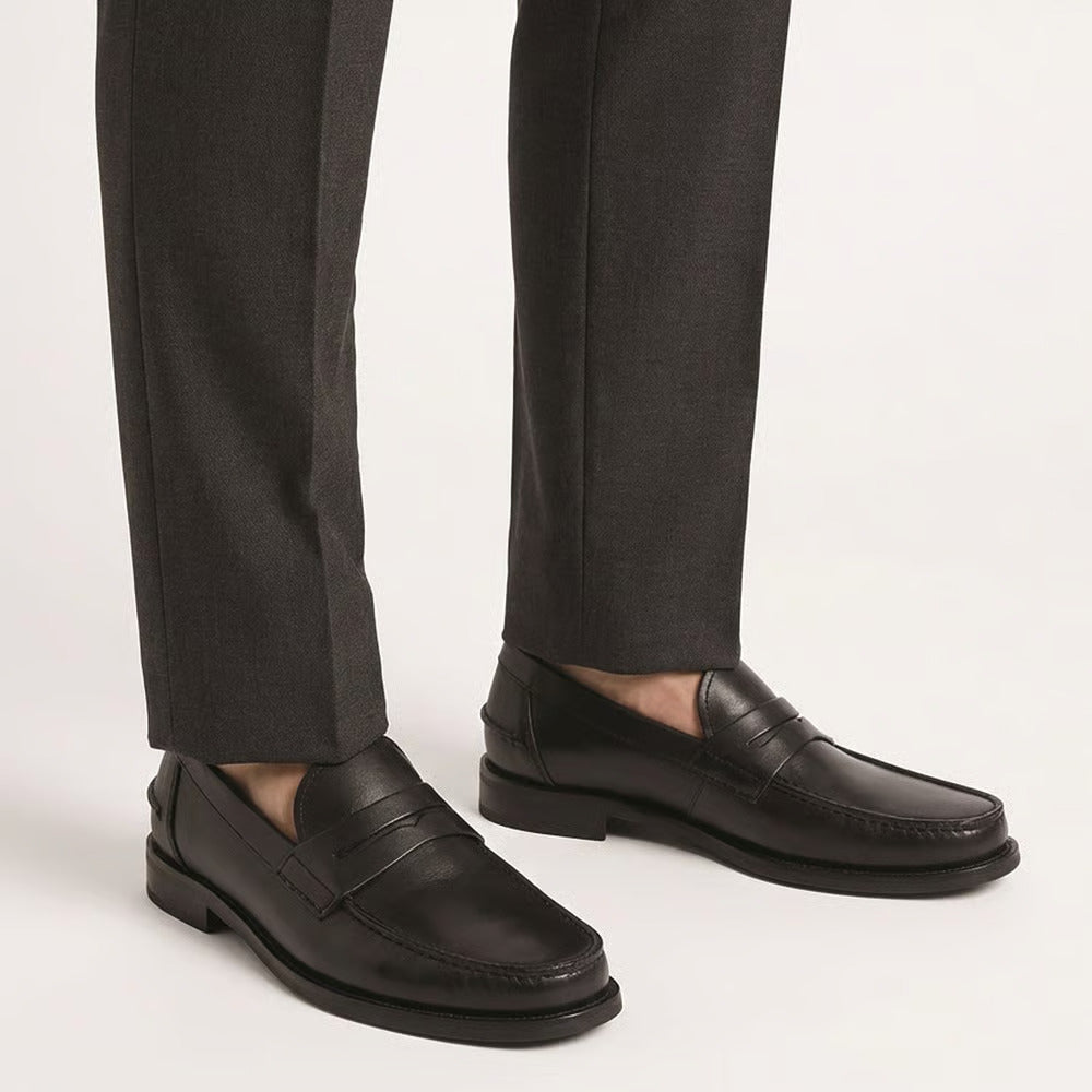 Sorrento Moccasin-Style Penny Loafer in Black Leather by Allen Edmonds