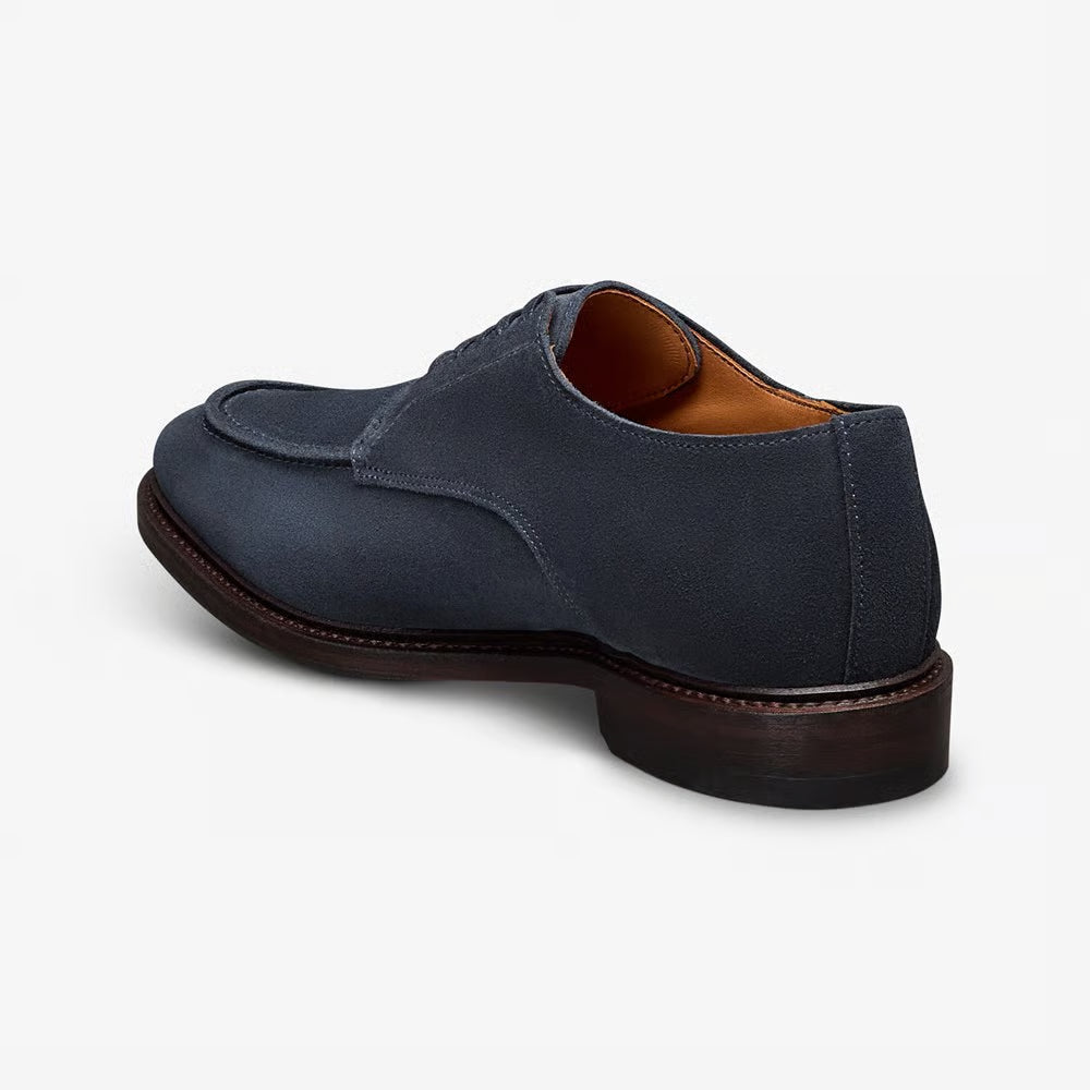 Rivington Apron-Toe Derby Dress Shoe in Navy Suede by Allen Edmonds