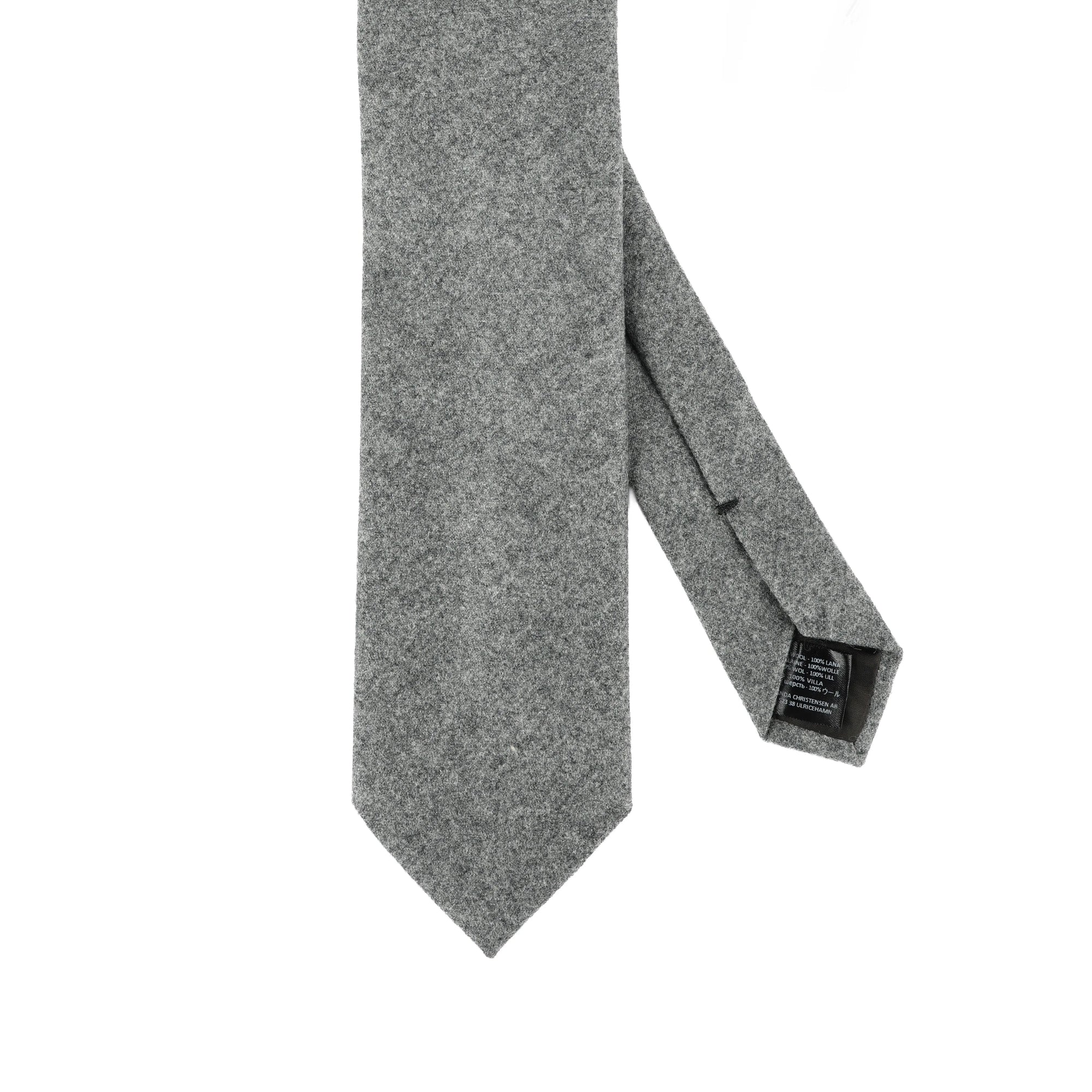 Grey Mélange 'Vitale Barberis Canonico' Wool Necktie by House of Amanda Christensen
