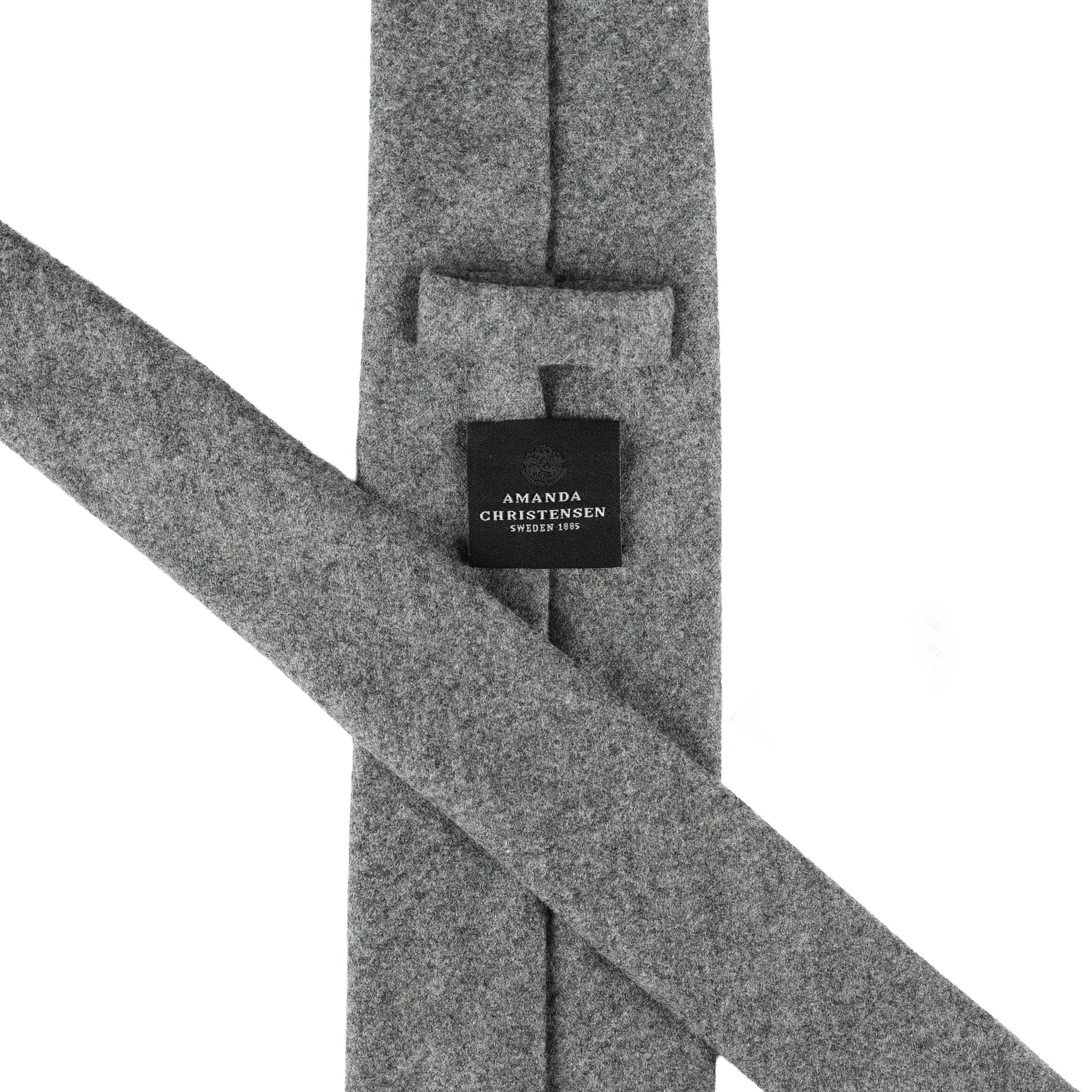 Grey Mélange 'Vitale Barberis Canonico' Wool Necktie by House of Amanda Christensen