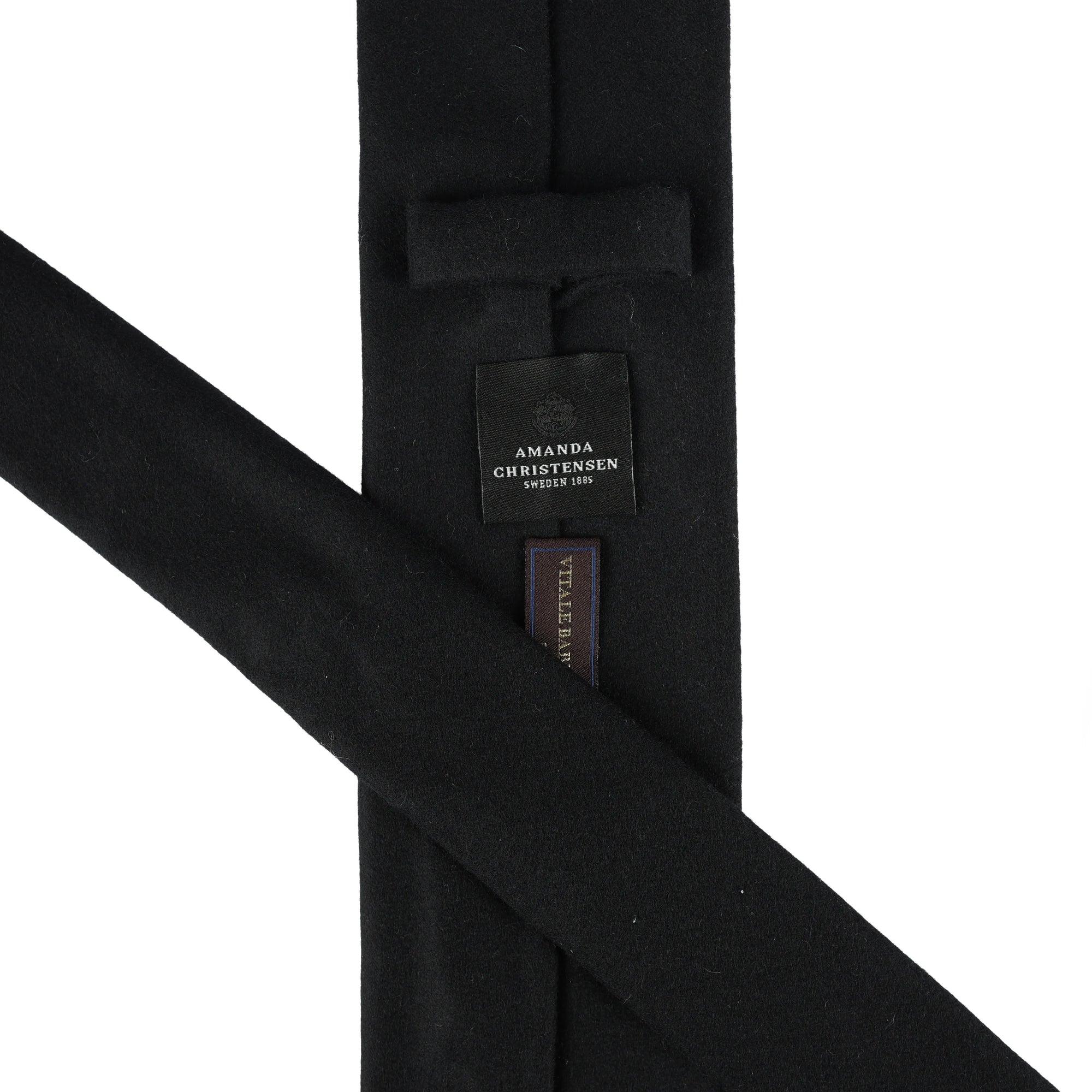 Black Mélange 'Vitale Barberis Canonico' Wool Necktie by House of Amanda Christensen