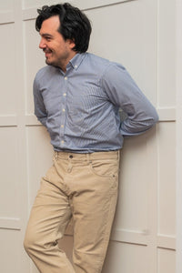 Perma Color Pima Twill 5-Pocket Pants in Khaki, Size 33 (Crescent Modern Fit) by Ballin