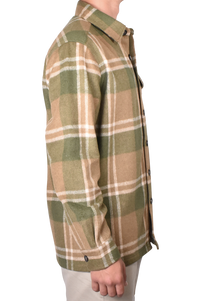 Buffalo Plaid Wool Blend Shirt Jacket in Green/Natural by Vintage1946