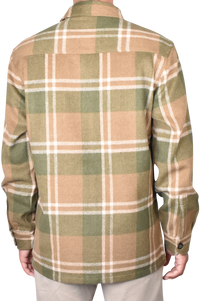 Buffalo Plaid Wool Blend Shirt Jacket in Green/Natural by Vintage1946
