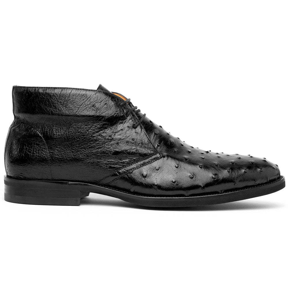 Marco Ostrich Quill Chukka Boot in Black by Zelli Italia
