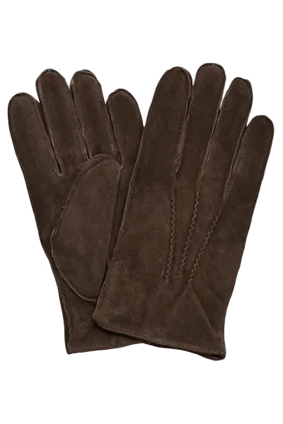 Goat Suede Gloves with Wool Lining in Brown by House of Amanda Christensen