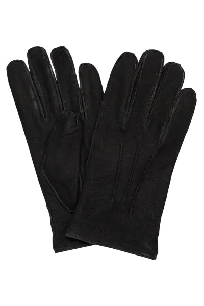 Goat Suede Gloves with Wool Lining in Black by House of Amanda Christensen
