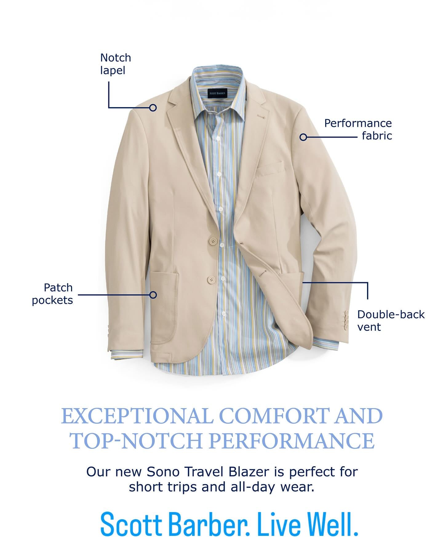 Sono Deconstructed Knit Travel Blazer by Scott Barber