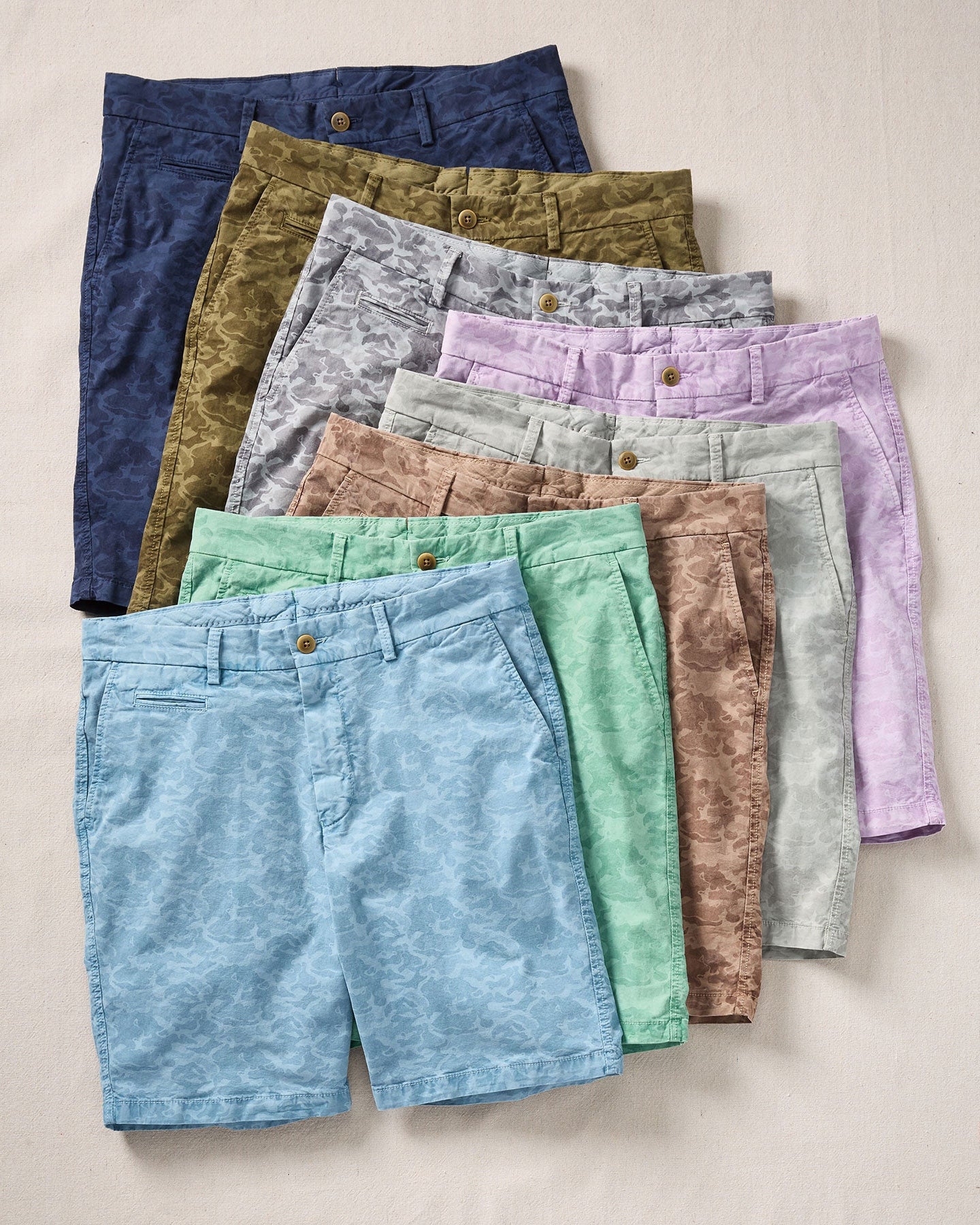 Camo Print Lightweight Superfine Stretch Twill Shorts in Choice of Colors (Drummond Traditional Fit) by Ballin