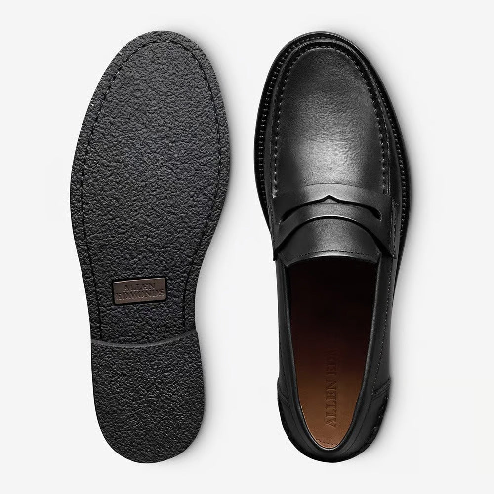 Sorrento Moccasin-Style Penny Loafer in Black Leather by Allen Edmonds