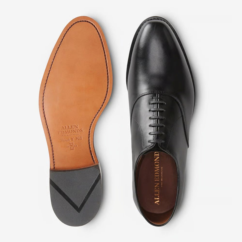 Carlyle Plain-Toe Oxford Dress Shoe in Black Leather by Allen Edmonds
