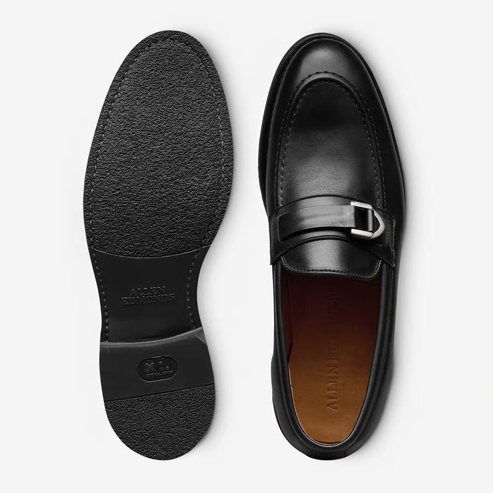 Rollins Dress Buckle Loafer in Black Leather by Allen Edmonds