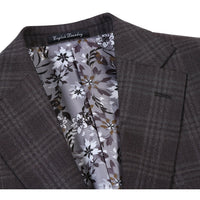 Wool Stretch Single Breasted SLIM FIT Suit in Brown Check (Short, Regular, and Long Available) by English Laundry