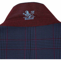 Stretch Performance Single Breasted SLIM FIT Suit in Blue with Burgundy Check (Regular and Long Available) by English Laundry