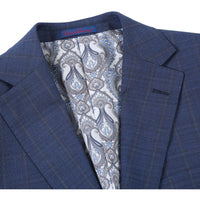 Stretch Performance Single Breasted SLIM FIT Suit in Blue Check (Short, Regular, and Long Available) by English Laundry