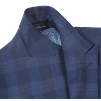 Wool Stretch Double Breasted SLIM FIT Suit in Grey and Brown Plaid (Short, Regular, and Long Available) by English Laundry