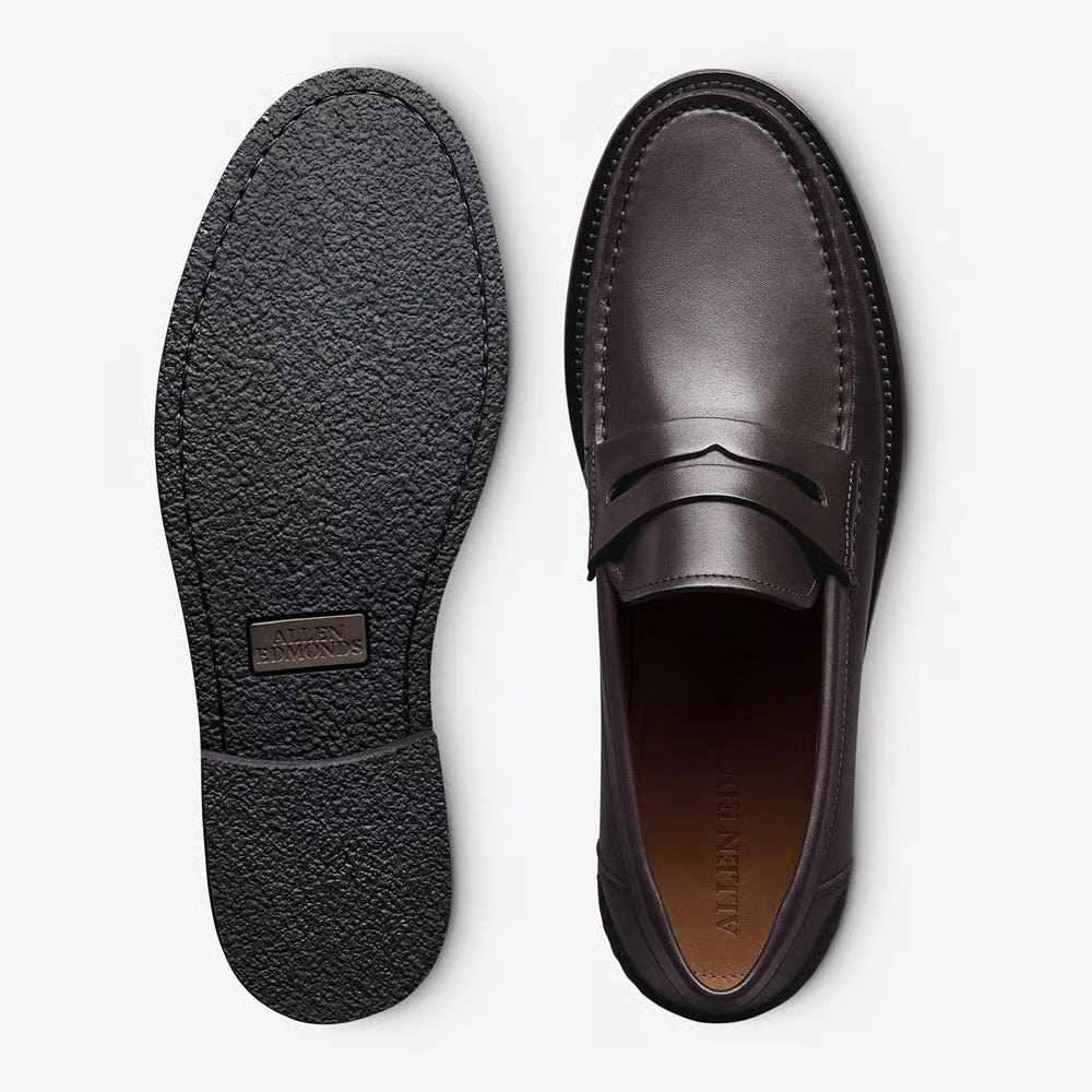 Sorrento Moccasin-Style Penny Loafer in Burgundy Leather by Allen Edmonds