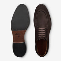 Rivington Apron-Toe Derby Dress Shoe in Bitter Chocolate Suede by Allen Edmonds
