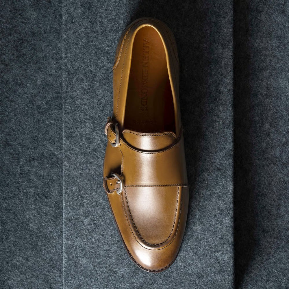 Randolph Monk Strap Dress Shoe in Walnut Leather by Allen Edmonds