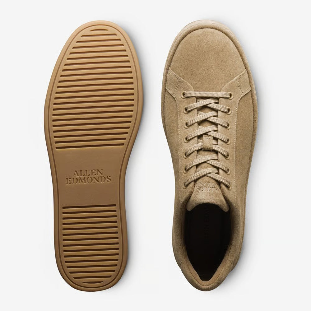 Barnes Lace-Up Sneaker in Bone Suede by Allen Edmonds