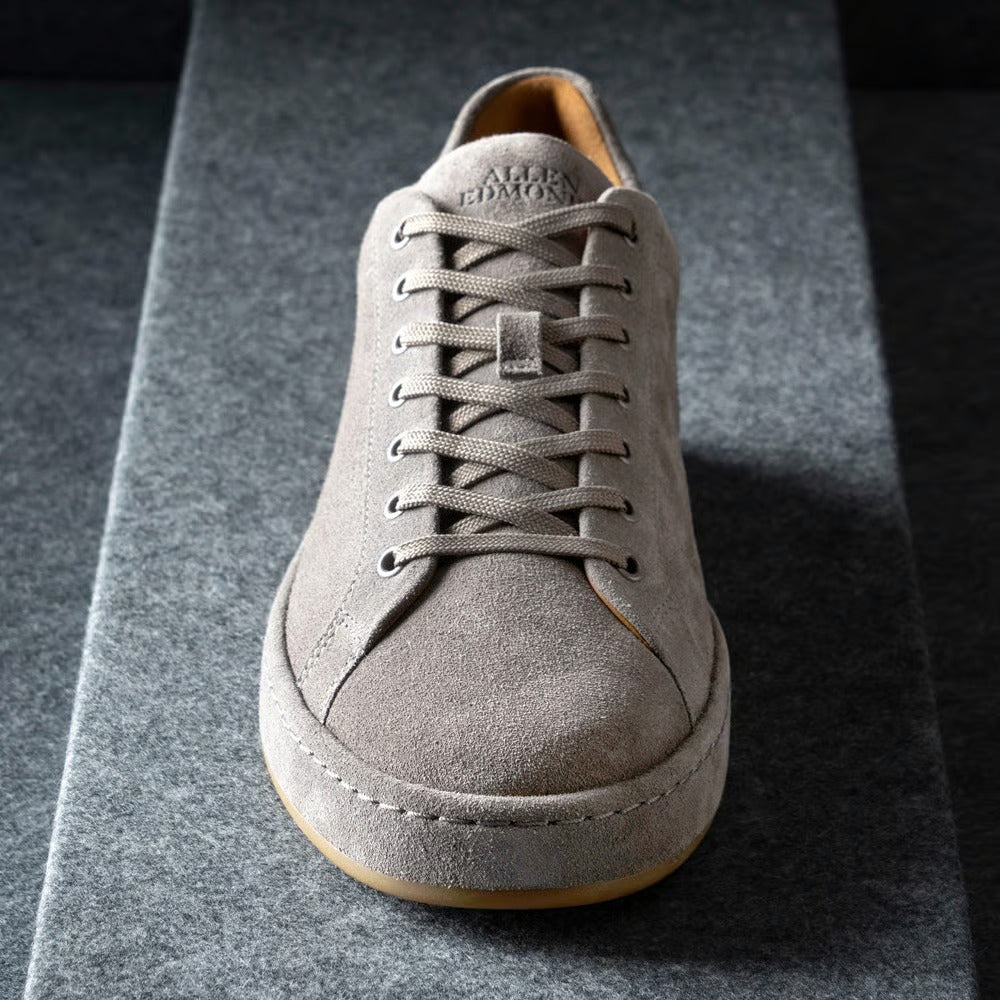 Barnes Lace-Up Sneaker in Grey Suede by Allen Edmonds