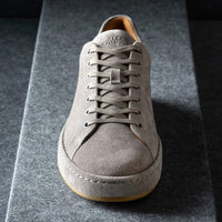 Barnes Lace-Up Sneaker in Grey Suede by Allen Edmonds