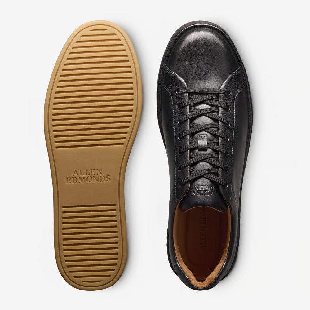 Barnes Lace-Up Sneaker in Black Leather by Allen Edmonds
