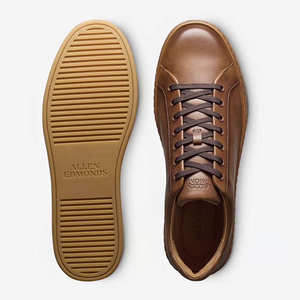 Barnes Lace-Up Sneaker in Coffee Brown Leather by Allen Edmonds