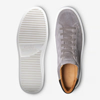 Oliver Slip-On Stretch-Lace Sneaker in Grey Suede by Allen Edmonds