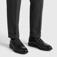 Rivington Apron-Toe Derby Dress Shoe in Black Leather by Allen Edmonds